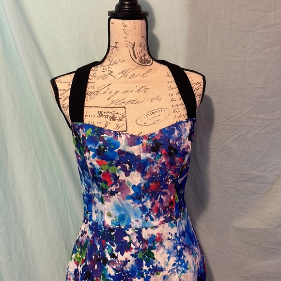 SEXY BLACK HALO dress in floral print sz 6 - Picture 4 of 12